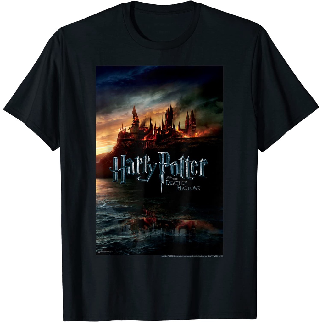 good-yfเสื้อยืดผ้าฝ้ายพิมพ์ลายคลาสสิก-เสื้อยืดแขนสั้น-พิมพ์ลายโปสเตอร์-harry-potter-and-the-deathly-hallows-hogwarts-แฟช