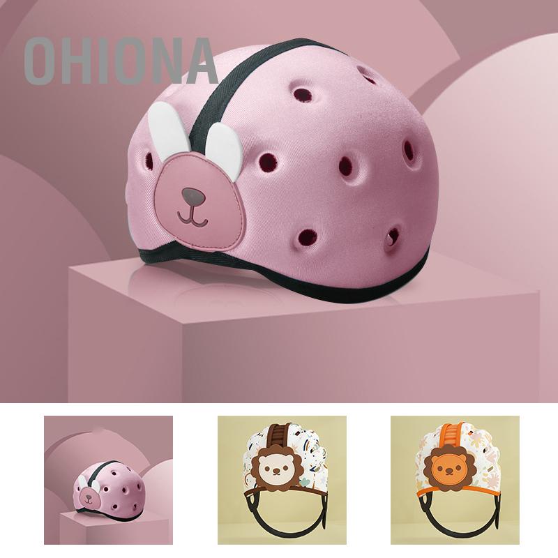 ohiona-หมวกกันน็อคเด็ก-น่ารัก-ระบายอากาศได้-น้ำหนักเบา-ทารกคลานและเดิน-ตัวป้องกันศีรษะ-เบาะรองศีรษะนิรภัย