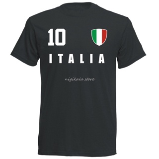【hot tshirts】เสื้อยืดพิมพ์ลายร้อนขายฤดูร้อนสไตล์อิตาลีเสื้อยืดสไตล์นักฟุตบอลหมายเลข10ตลก Tee เสื้อ2022