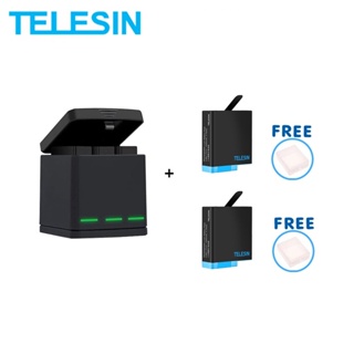GoPro 8 / 7 / 6 / 5 Telesin Triple Charger Battery Kit (1 Triple Charger + 2 Batteries) ฟรี กล่องแบต รับประกั...