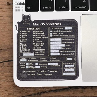 Flashquick สติกเกอร์ติดแป้นพิมพ์ สีดํา ไม่มีสารตกค้าง สําหรับ Mac OS 1 ชิ้น
