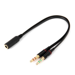 หูฟังไมโครโฟน Splitter 3.5mm TPE Y Audio Splitter 1 หญิงถึง 2 ชาย