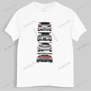 【ใหม่】tshirtเสื้อยืดคอกลมฤดูร้อนเสื้อยืด พิมพ์ลายรถยนต์ Legend 90S Jdm R34 Gtr Skyline Rx7 Nsx 350Z S2000 XS S M L XL X