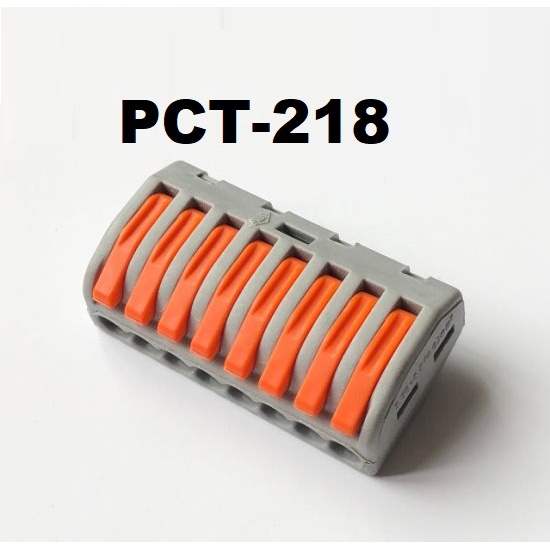 Pct-218wago Connector 8 สายขนาดกะทัดรัด Terminal Block Lever Cage Clamp ...
