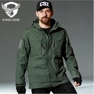 Eaglade เสื้อแจ็กเก็ตยุทธวิธีเดินป่า YDJX-M65 กันลม กันน้ํา สีเขียว