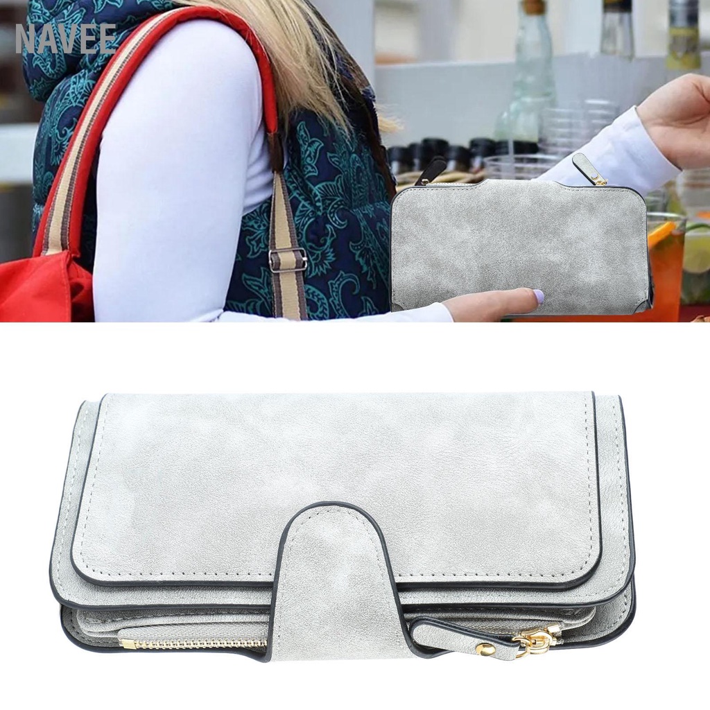 navee-กระเป๋าสตางค์ผู้หญิง-หนัง-pu-อเนกประสงค์-ช่องใส่การ์ดหลายช่อง-ความจุขนาดใหญ่-fashionable-lady-wallet