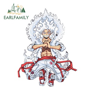 Earlfamily สติกเกอร์กันแดด กันน้ํา ลายการ์ตูนอนิเมะ One Piece Luffy สําหรับติดตกแต่งรถยนต์ แล็ปท็อป รถจักรยานยนต์ 13 ซม. x 9.9 ซม.