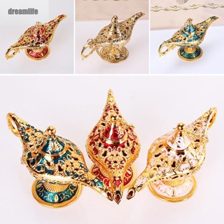 【DREAMLIFE】12x6.5cm Zinc Alloy Magical Legend Alladin Genie Lamp Home Wedding Table Decor