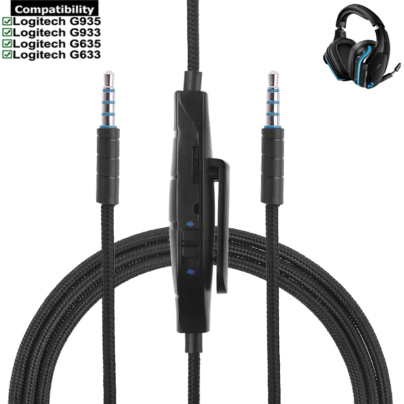 1 ชิ้นสําหรับ Logitech G633 G635 G933 G935 หูฟังสําหรับเล่นเกม 3.5 มม. ...