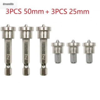 【DREAMLIFE】Screwdriver Bit 6 Pcs/Set Anti - Slip Chrome Vanadium Steel Wide Compatibility