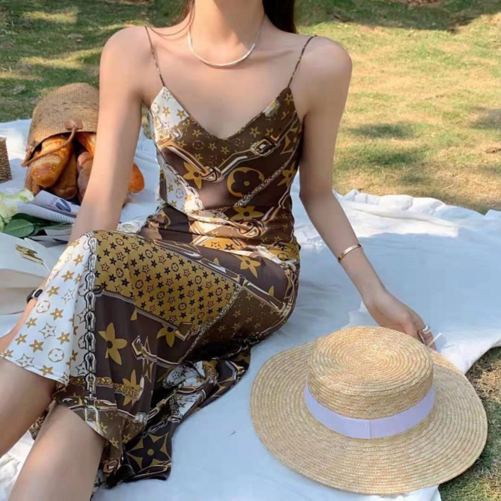 ชุดเดรสกระโปรง-คอวี-ระดับไฮเอนด์-สไตล์เรโทร-แฟชั่นฤดูใบไม้ผลิ-และฤดูร้อน-สําหรับสตรี