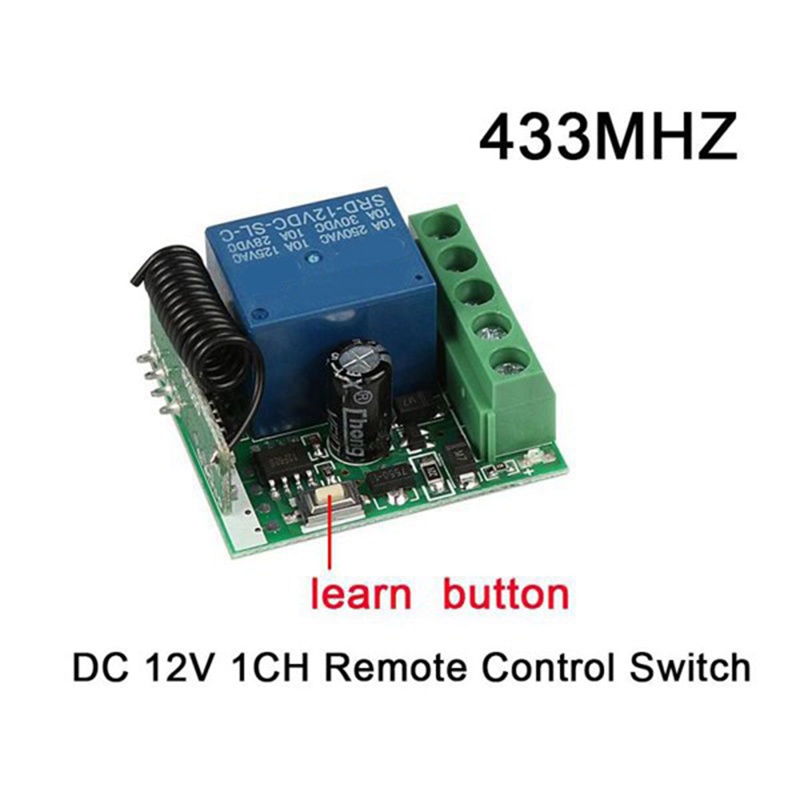 โมดูลรับสัญญาณสวิตช์ไร้สาย-433-mhz-rf-dc-12v-รีเลย์เดี่ยว-พร้อมรีโมตส่งสัญญาณ-2-ชิ้น