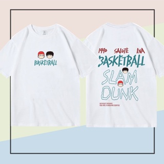 เกม Slam Dunk อนิเมะเสื้อยืด พิมพ์ลายแฟชั่นขาว สไตล์ Unisex ฤดูร้อน