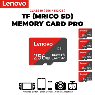 Lenovo TF การ์ดหน่วยความจํา Micro SD 128GB 256GB 4k HD Micro TF SD กันน้ํา สําหรับกล้องโทรศัพท์