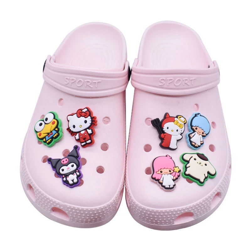 crocs-เข็มกลัด-ลายการ์ตูนอนิเมะ-pochacco-kuromi-duck-jibbits-charm-cinnamoroll-gemini-jibits-สําหรับตกแต่งรองเท้าผู้ชาย