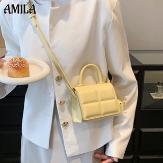 AMILA กระเป๋าแมสเซนเจอร์แฟชั่นย้อนยุค พื้นผิวขั้นสูง กระเป๋าถือใบจิ๋ว การออกแบบเฉพาะ แมตช์แบบสบาย ๆ
