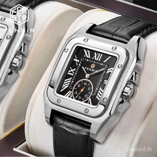 Fensir Brand Watch 2029 ของแท้ นาฬิกาข้อมือ ทรงสี่เหลี่ยม ปฏิทิน เข้ากับทุกการแต่งกาย สไตล์เรโทร สําหรับผู้ชาย