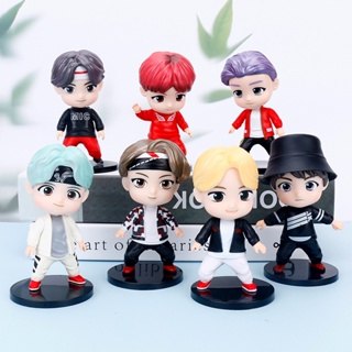 ตุ๊กตาฟิกเกอร์ PVC Kawaii Kpop Boy ขนาดมินิ 7 ซม. 7 ชิ้น ต่อชุด