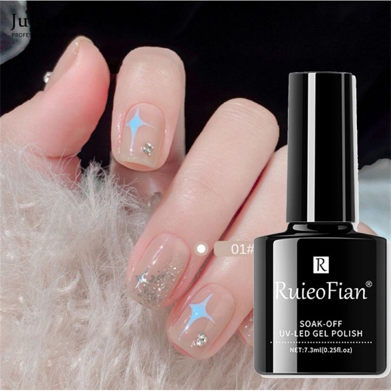 julystar-ruieo-fian-ice-สีนู้ดสีขาว-dream-naked-nail-salon-for-nail-polish-set-nude-nail-polish-ice-nail-polish