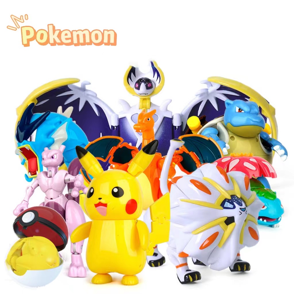 pokemon-โปเกมอน-โมเดล-ลูกบอลโปเกมอนของเล่นสําหรับ-แปลงร่างอยู่ในโปเกบอลได้-โปเกมอนขยับข้อต่อได้-สําหรับเด็ก