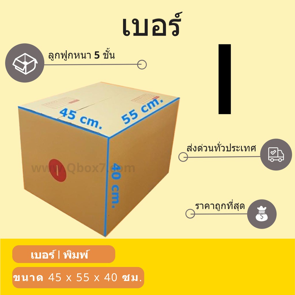 กล่องพัสดุ-กล่องไปรษณีย์เบอร์-i-5ชั้น-ราคาถูกพร้อมส่ง-1-แพ๊ค-10-ใบ