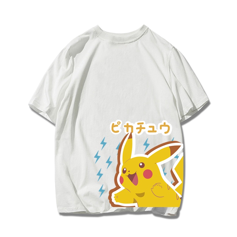 ขายด่วน-เสื้อยืดแขนสั้น-pikachu-จาก-anime-pok-mon-ผ้าฝ้ายเนื้อดี-ใหม่ล่าสุด-chic