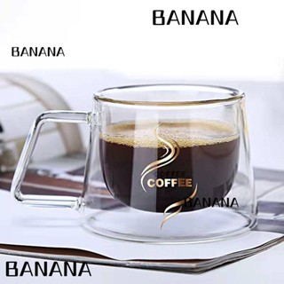 Banana1 แก้วมักสองชั้น ทนความร้อน บอโรซิลิเกตสูง 200 มล. สําหรับชา กาแฟ