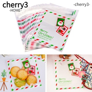 Cherry3 ถุงพลาสติกใส่บัตร ของขวัญวันคริสต์มาส 100 ชิ้น