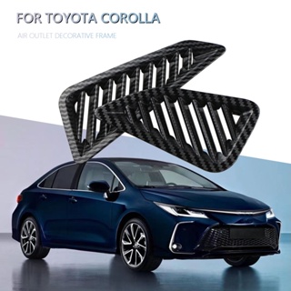 สติกเกอร์คาร์บอนไฟเบอร์ ติดแดชบอร์ดช่องแอร์รถยนต์ ด้านหน้า สําหรับ Toyota Corolla Cross XG10 2021 2022 2023 2 ชิ้น