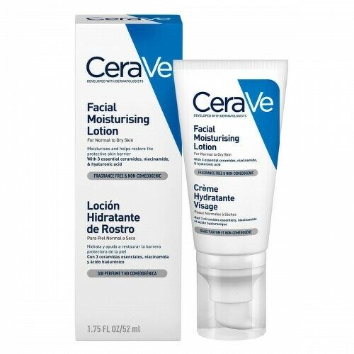 เซราวี โลชั่น บำรุงผิวหน้า Cerave Facial Moisturising Lotion ขนาด 52 ml. จำนวน 1 หลอด
