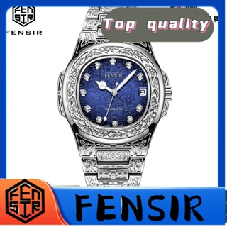 Fensir FENSIR พร้อมส่ง นาฬิกาข้อมือควอตซ์แฟชั่น สายแสตนเลส หน้าปัดแสดงปฏิทิน สไตล์นักธุรกิจ สําหรับบุรุษ