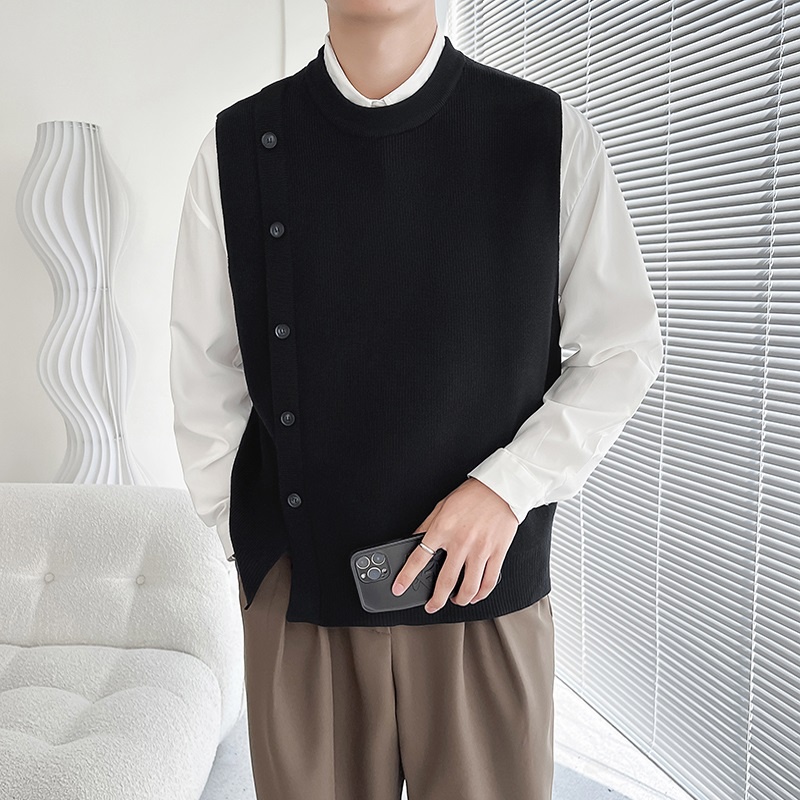 esea-เสื้อกั๊กผู้ชายวินเทจลายแยกแผงแยก-การออกแบบหลวมความรู้สึกซอก-2023-ฤดูใบไม้ผลิใหม่ฤดูใบไม้ร่วงเสื้อกั๊กลําลองของผู้ชาย