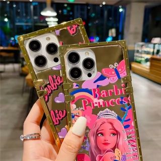 Barbie Mirror คดี Samsung Galaxy A04E A04 A04S A03S A02S A03 A02 A01 Note20 Ultra Note10 Plus Note9 Note8 Note10Lite S10Llite การ์ตูน ปกป้องเปลือก Cute Cartoon Butterfly Soft TPU Case