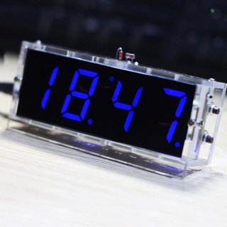 [พร้อมส่ง] ชุดนาฬิกาดิจิทัล LED 4 หลัก ควบคุมอุณหภูมิ วันที่ เวลา พร้อมเคสใส DIY