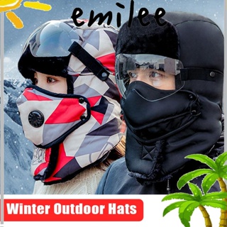 Emilee หมวกฤดูหนาว ผ้าหนา ให้ความอบอุ่น ป้องกันหมอก ล้างทําความสะอาดได้ ให้ความอบอุ่น