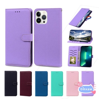 เคสโทรศัพท์หนัง PU ฝาพับ พร้อมช่องใส่บัตร สีพื้น สําหรับ Motorola Moto G72 5G E13 G53 5G G13 G23 E22 E22i G32 Edge 30 E32 E7