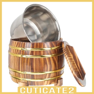 [Cuticate2] ถังไม้ใส่ข้าวปั้นซูชิ อเนกประสงค์ 16 ซม. พร้อมฝาปิด ใช้ง่าย สําหรับร้านอาหาร