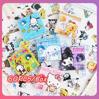 Creative 60 ชิ้น/กล่อง Sanrio สติกเกอร์ Kawaii Hello Kitty Kuromi Cinnamoroll สติกเกอร์สำหรับเด็กผู้หญิง DIY แล็ปท็อปโทรศัพท์ไดอารี่บัญชีมือตกแต่งน่ารัก [COD]