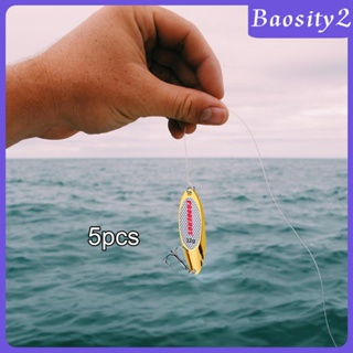 [Baosity2] เหยื่อตกปลาน้ําเค็ม แบบแข็ง พร้อมตะขอยาว สําหรับปลาแซลมอน ปลาแคทฟิช 5 ชิ้น