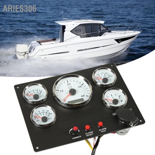  Aries306 แผงหน้าปัดเรือ 4000RPM มาตรวัดรอบ ระดับน้ำมันเชื้อเพลิง อุณหภูมิน้ำ เครื่องวัดความดันน้ำมัน