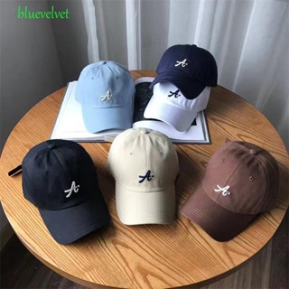 Bluevelvet หมวกเบสบอล ผ้าฝ้าย ปักลายตัวอักษร สไตล์เกาหลี สําหรับผู้หญิง