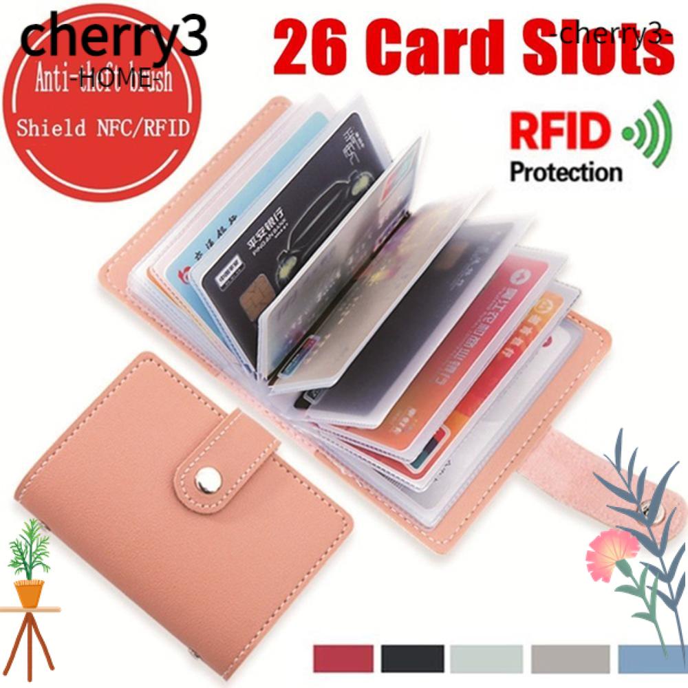 cherry3-กระเป๋าสตางค์-rfid-26-ช่อง-ใส่บัตรได้-แบบบาง-สีแคนดี้