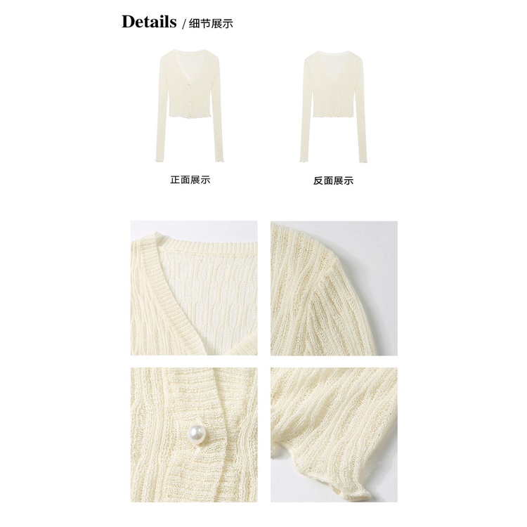 qiu-rouyao-เสื้อคาร์ดิแกนกันแดด-ผ้าเรยอน-แบบบาง-ขอบสั้น-ระดับไฮเอนด์-แฟชั่นฤดูร้อน-สําหรับผู้หญิง