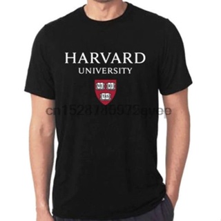 เสื้อยืดแขนสั้นLimited เสื้อยืดแขนสั้น พิมพ์ลายโลโก้ Harvard University สำหรับผู้ชายS-5XL