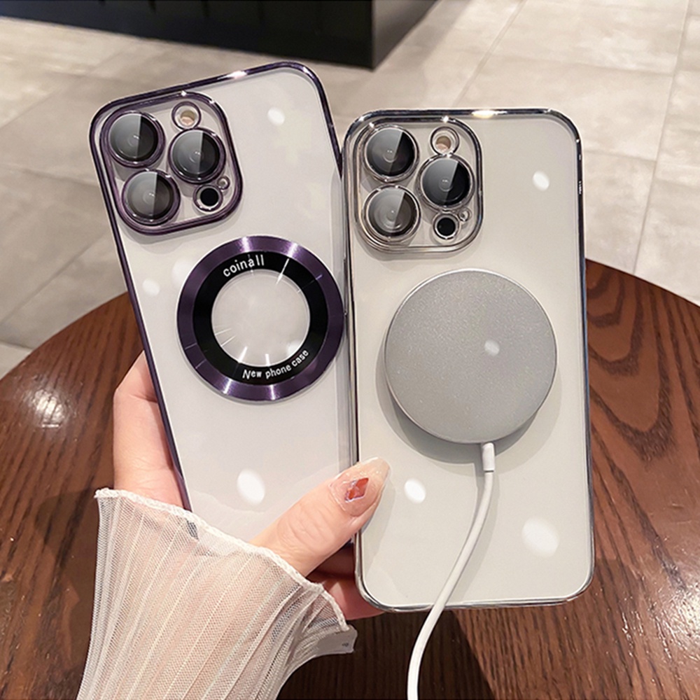 เคสโทรศัพท์มือถือแบบใส-บางมาก-กันกระแทก-หรูหรา-สําหรับ-iphone-14-plus-12-13-14-pro-max
