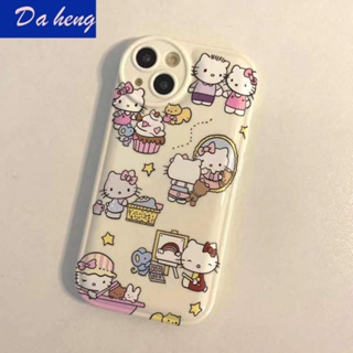 เคสโทรศัพท์มือถือใส แบบนิ่ม ลายแมว KT กันกระแทก ป้องกันรอยขีดข่วน สําหรับ Iphone 11pro 813 xr 14 12 Play Xsplus 7 promax NRFP