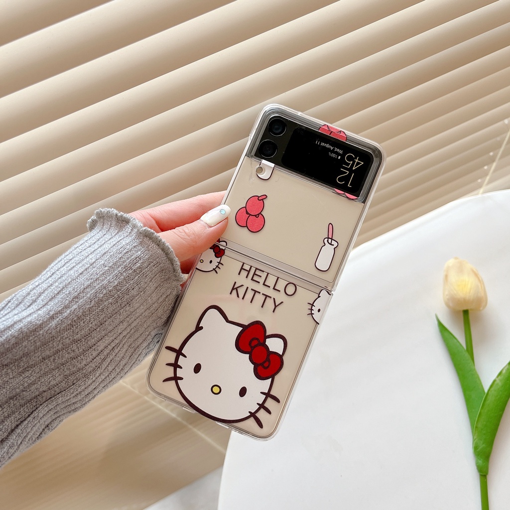 เคสโทรศัพท์มือถือ-pc-แข็ง-กันกระแทก-ลายการ์ตูน-hellokitty-tulip-น่ารัก-สําหรับ-samsung-galaxy-z-flip-4-5g-z-flip-3