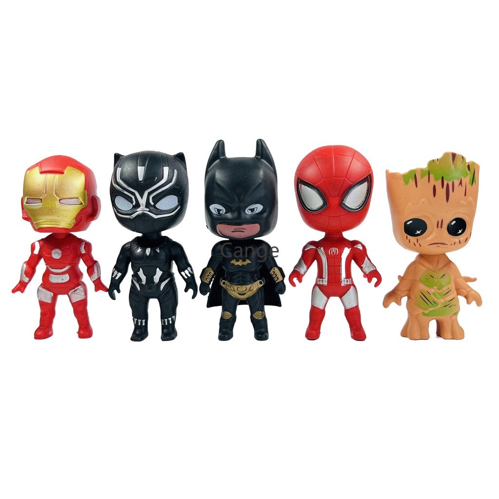 ภาพหน้าปกสินค้าโมเดลฟิกเกอร์ Marvel Hero Avengers Spider Man Captain Iron Wrist of the United States, Panther, Batman และ Groot สําหรับตกแต่งเค้ก 6 ชิ้น ต่อชุด จากร้าน lzlbb.th บน Shopee
