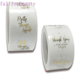 Fallforbeauty สติกเกอร์ฉลาก Thank You ทรงกลม สําหรับตกแต่งสมุดภาพ ซองจดหมาย งานแต่งงาน