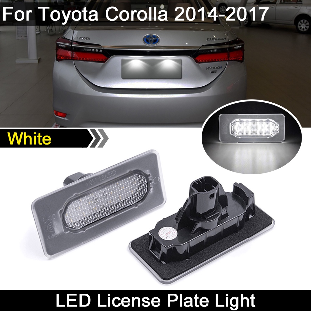 หลอดไฟ-led-ความสว่างสูง-สีขาว-สําหรับติดป้ายทะเบียนรถยนต์-toyota-corolla-2017-2018-2019-2020-2021-2-ชิ้น